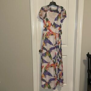 New York & Co. White/Color Maxi dress. Size medium